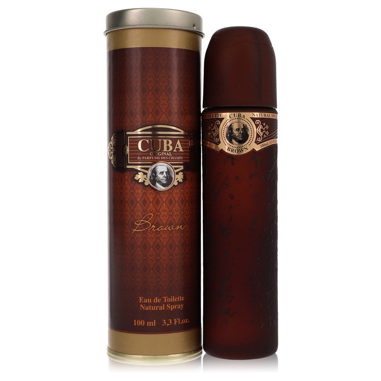 CUBA Brown by Fragluxe Eau de Toilette Spray for Men, 3.4 oz/100 ml