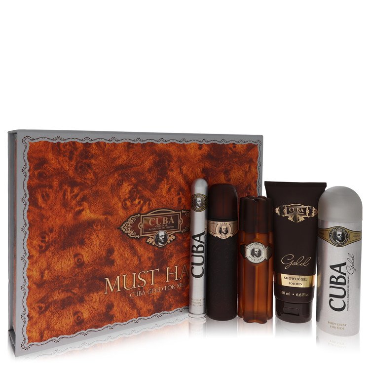 Cuba Gold by Fragluxe Gift Set - 3.3 oz / 100 ml Eau De Toilette, After Shave, Body Spray