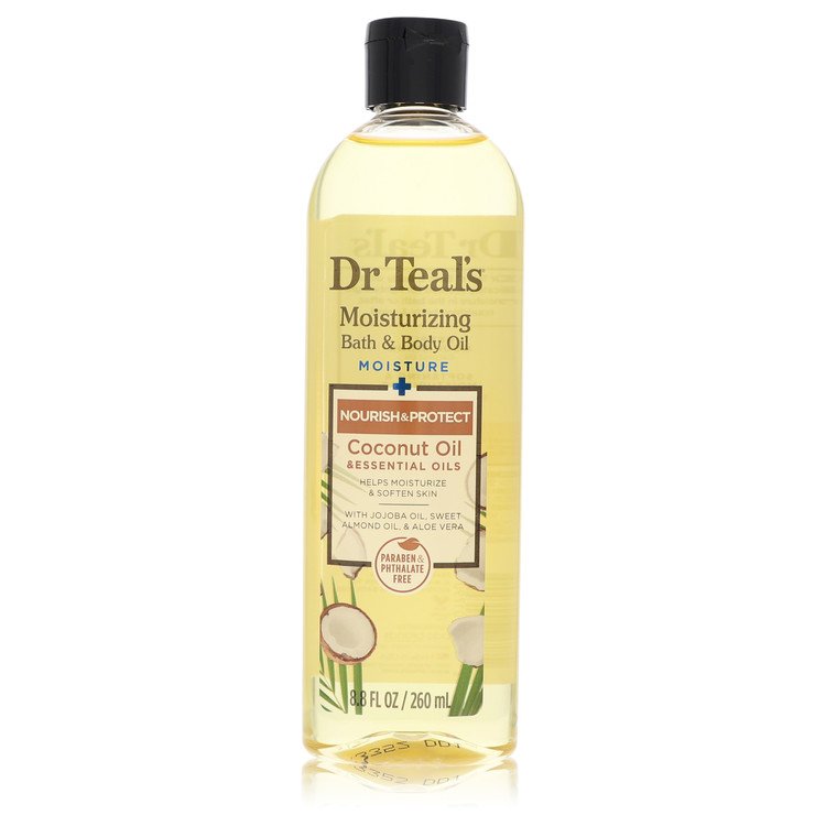 Dr Teal's Moisturizing Bath & Body Oil with Nourishing Coconut, Jojoba, Almond Oils & Cocoa Butter, 8.8 oz/260 ml