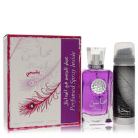 Lattafa Mahasin Crystal Violet Eau De Parfum Spray 1.7 oz (50 ml) & Deodorant 3.4 oz (100 ml)