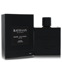 Rayhaan Dark Leather Eau De Parfum Spray 3.38 oz / 100 ml for Men