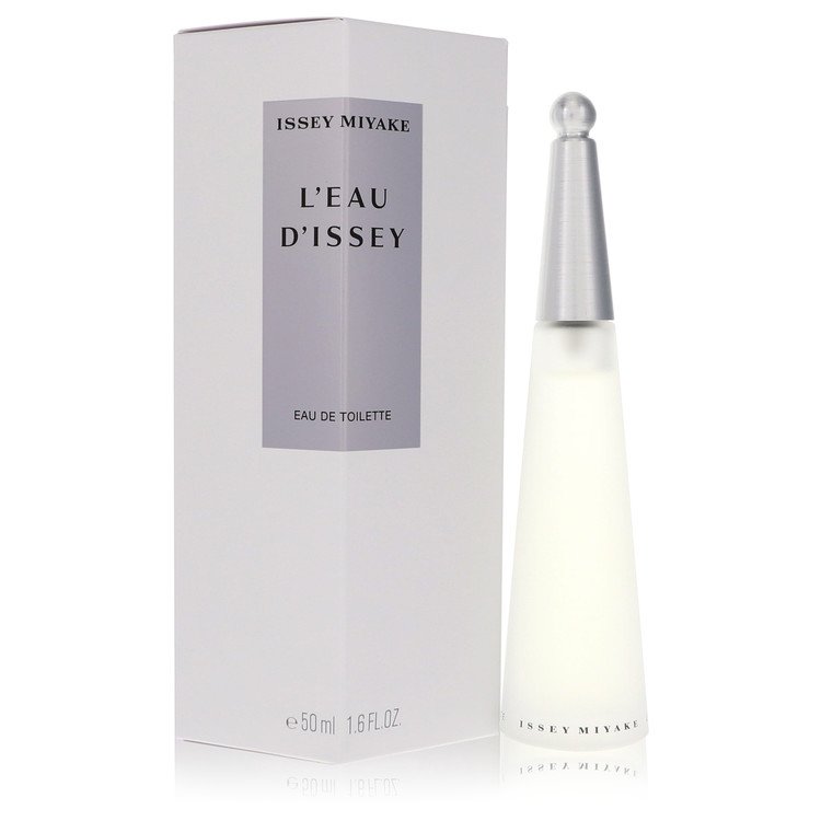 Blue glass bottle of Issey Miyake L'Eau D'Issey Eau De Toilette Spray 1.6 oz / 50 ml for Women by The Fragrance Avenue