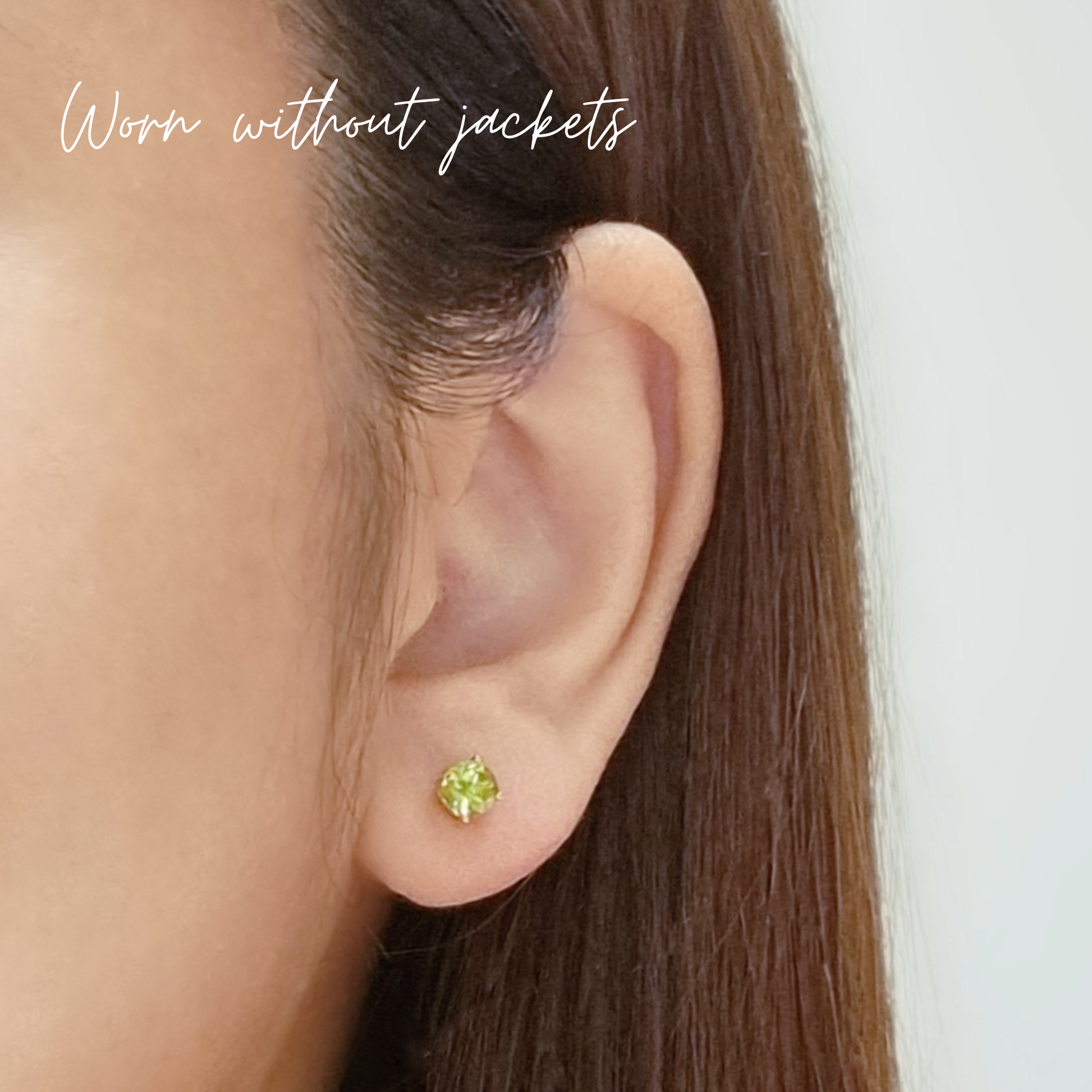 Peridot Halo Stud Earrings with Jackets in 18k Gold Vermeil - SJR London Timepiece