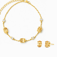 Mini Set 2 - Citrine Jewellery Set in 18k Gold Vermeil - SJR London Timepiece
