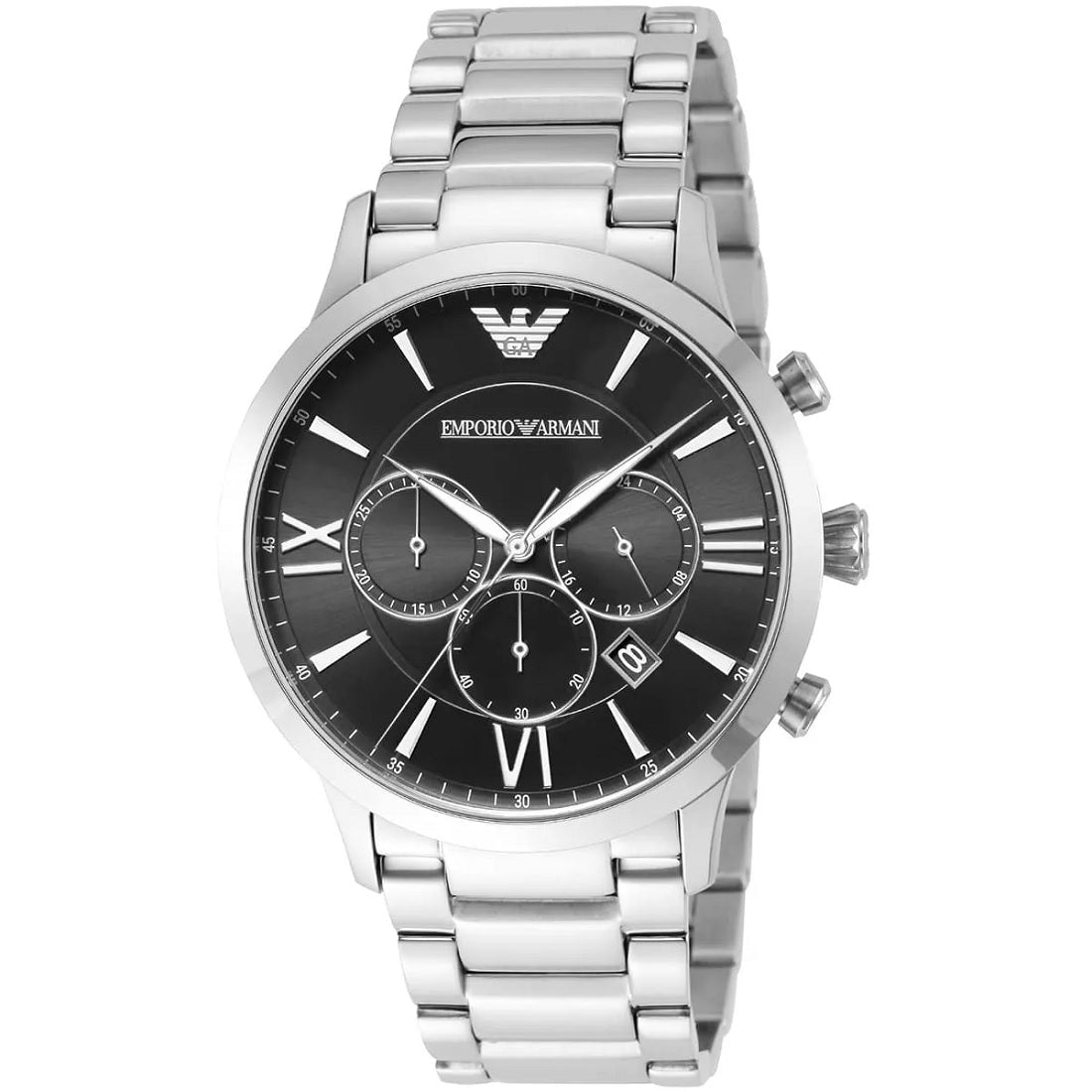 Emporio Armani AR11208 Giovanni Men's Silver & Black Watch - SJR London Timepiece