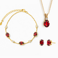 Parure essentielle de grenat en vermeil d'or 18 carats