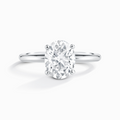 Bague de fiançailles solitaire ovale en moissanite de 2 ct en argent sterling