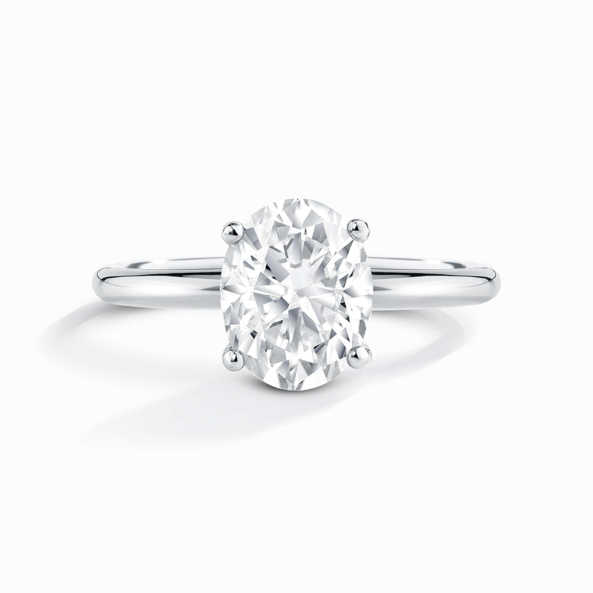 Bague de fiançailles solitaire ovale en moissanite de 2 ct en argent sterling