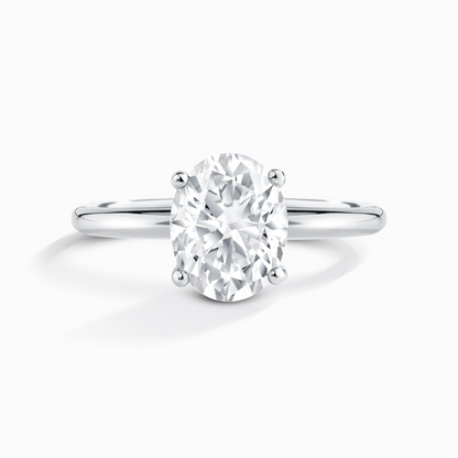 2 ct Oval Solitaire Moissanite Engagement Ring in Sterling Silver - SJR London Timepiece