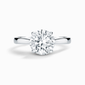 Bague de fiançailles solitaire moissanite ronde 2 carats en argent sterling