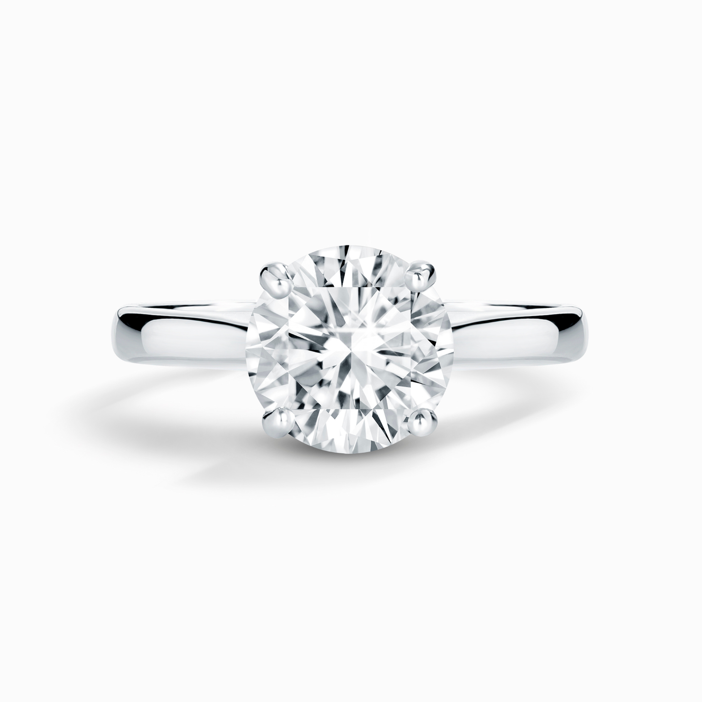 2 ct Round Solitaire Moissanite Engagement Ring in Sterling Silver - SJR London Timepiece