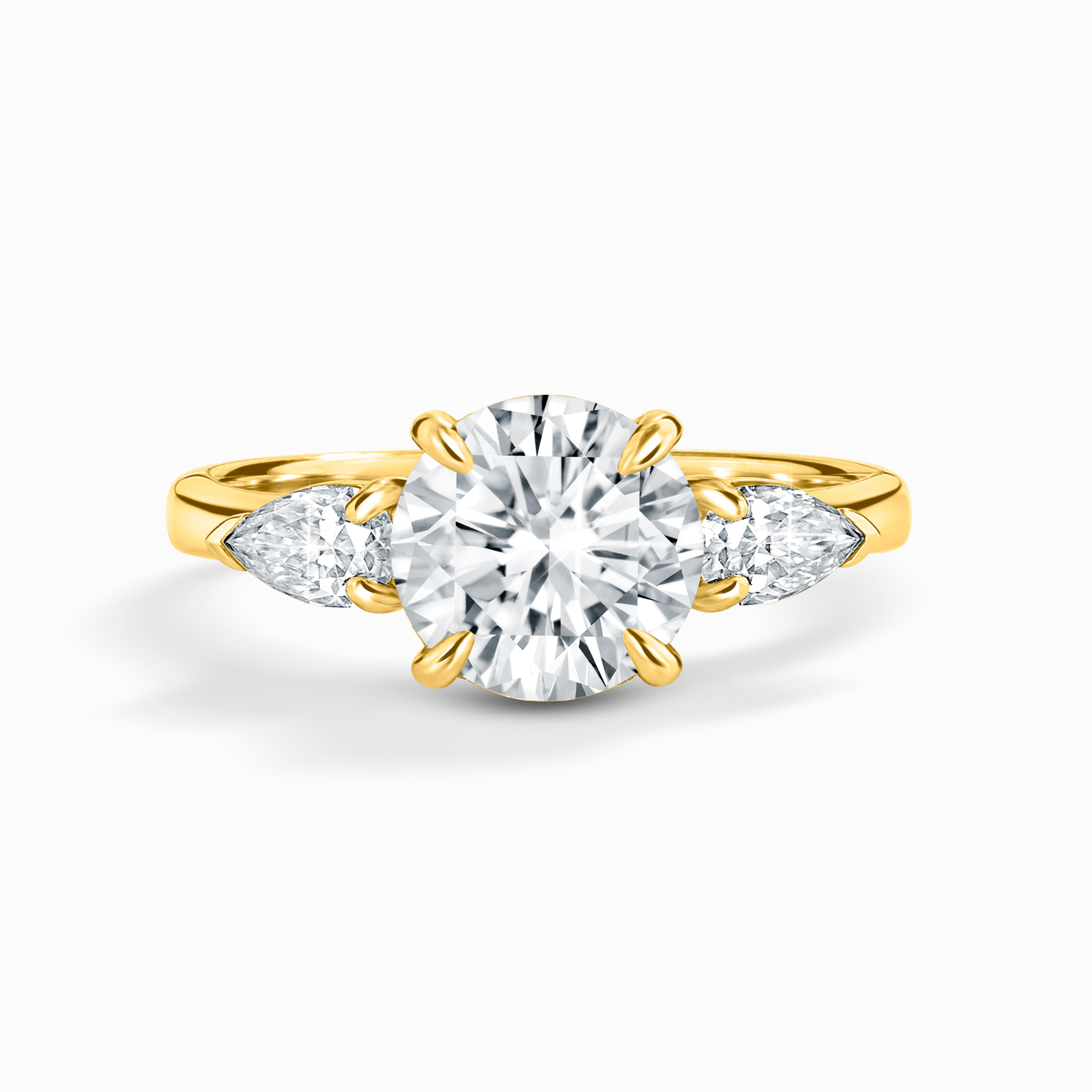 2 ct Round Moissanite Three Stone Engagement Ring in 18k Gold Vermeil - SJR London Timepiece