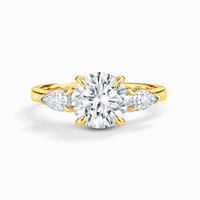 2 ct Round Moissanite Three Stone Engagement Ring in 18k Gold Vermeil - SJR London Timepiece