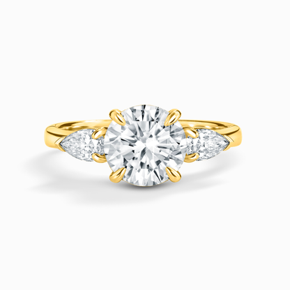 2 ct Round Moissanite Three Stone Engagement Ring in 18k Gold Vermeil - SJR London Timepiece