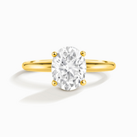 2 ct Oval Solitaire Moissanite Engagement Ring in 18k Gold Vermeil - SJR London Timepiece