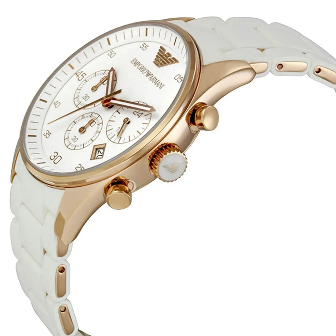 Emporio Armani AR5919 Sportivo Men's White & Rose Gold Watch - SJR London Timepiece