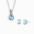 Mini-coffret 1 - Parure en topaze bleue en argent sterling