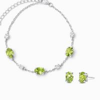 Mini Set 2 - Peridot Jewellery Set in Sterling Silver - SJR London Timepiece