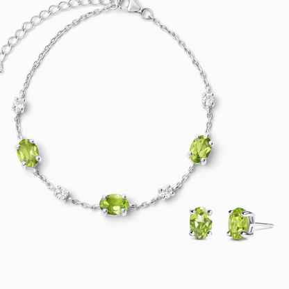 Mini Set 2 - Peridot Jewellery Set in Sterling Silver - SJR London Timepiece