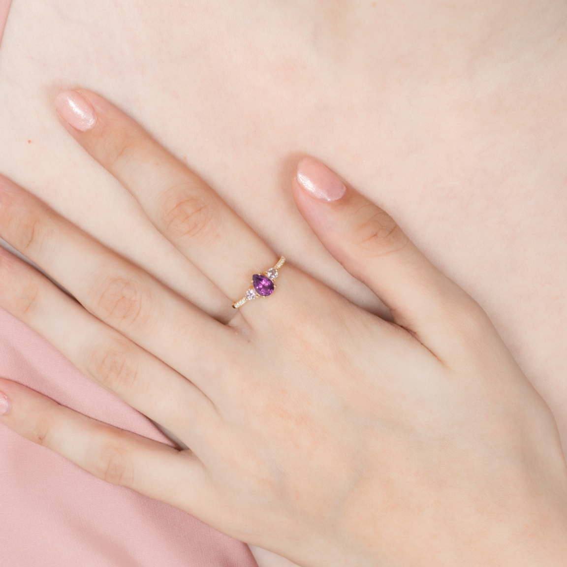 Amethyst and Lavender Amethyst Ring in 18k Gold Vermeil - SJR London Timepiece