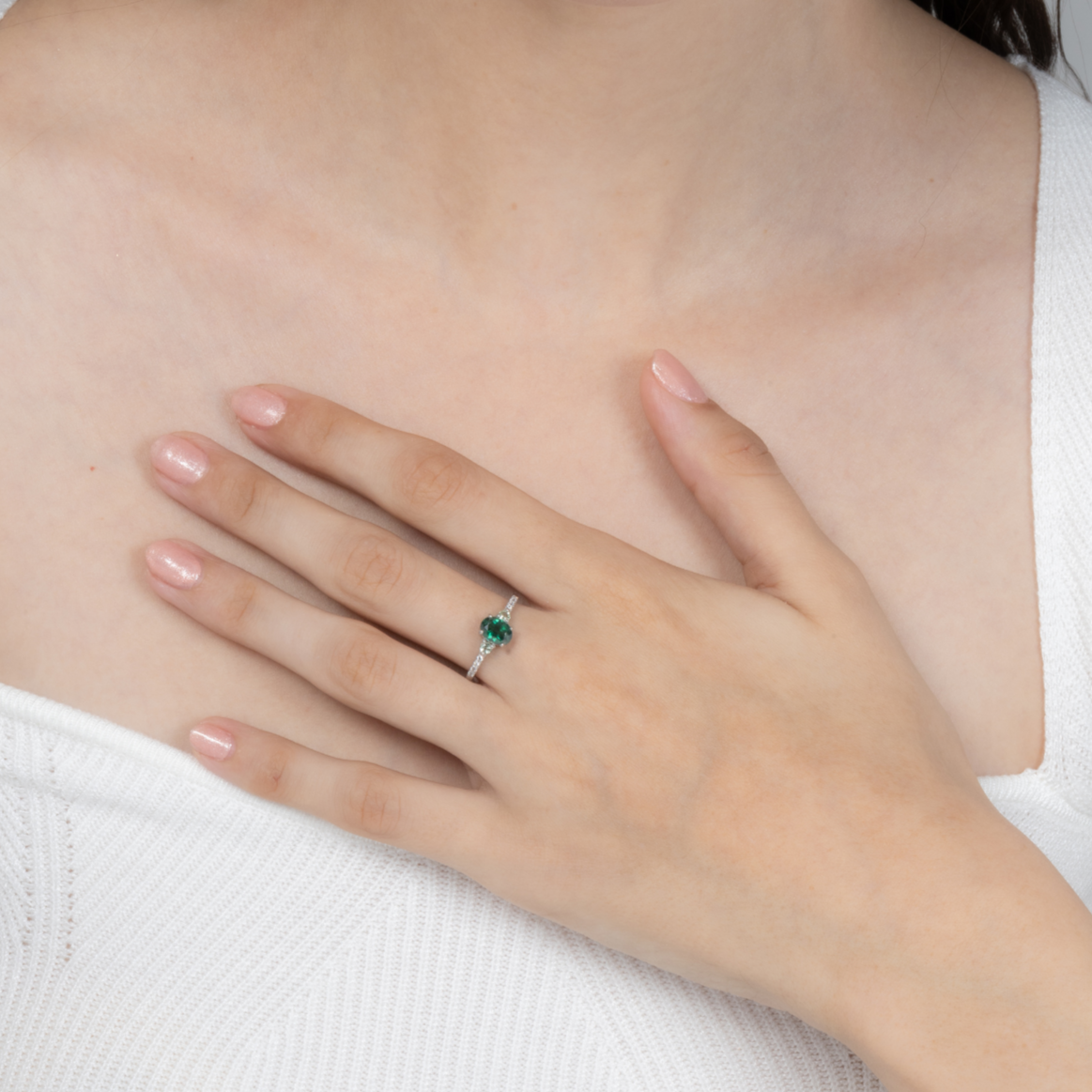Green Topaz and Green Tourmaline Ring in Sterling Silver - SJR London Timepiece