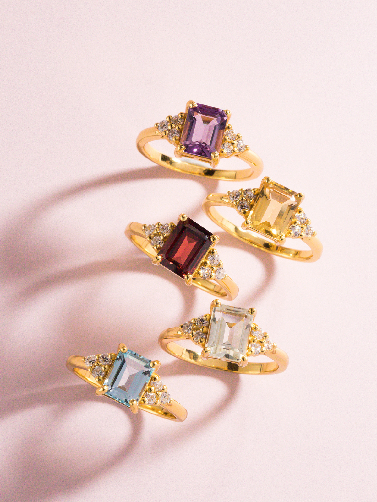 Green Amethyst Emerald Cut Ring in 18k Gold Vermeil - SJR London Timepiece