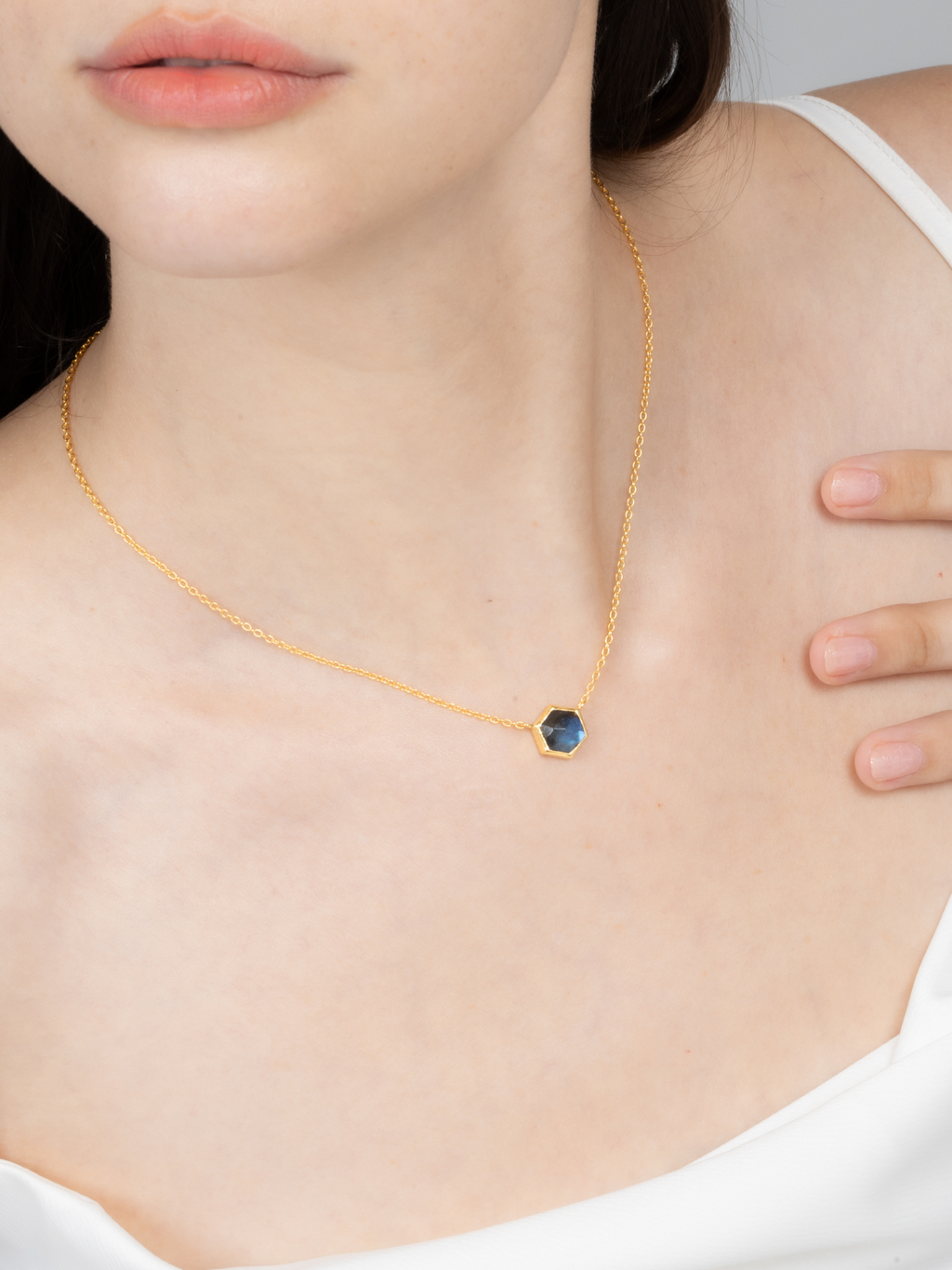 Collier Labradorite en Vermeil Or 18 carats