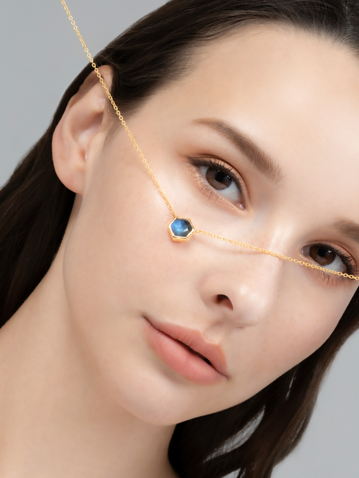 Labradorite Necklace in 18k Gold Vermeil - SJR London Timepiece