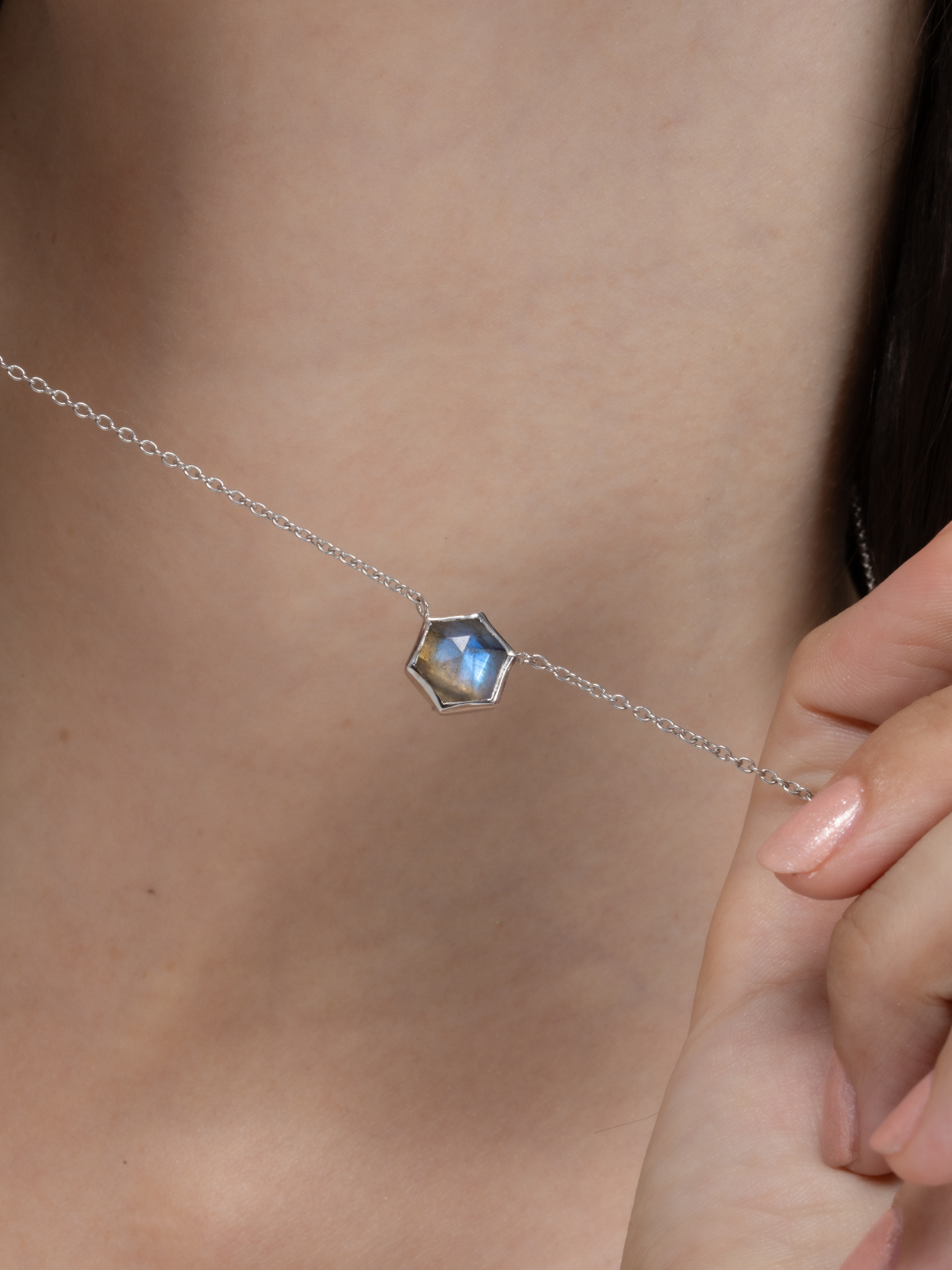 Labradorite Necklace in Sterling Silver - SJR London Timepiece