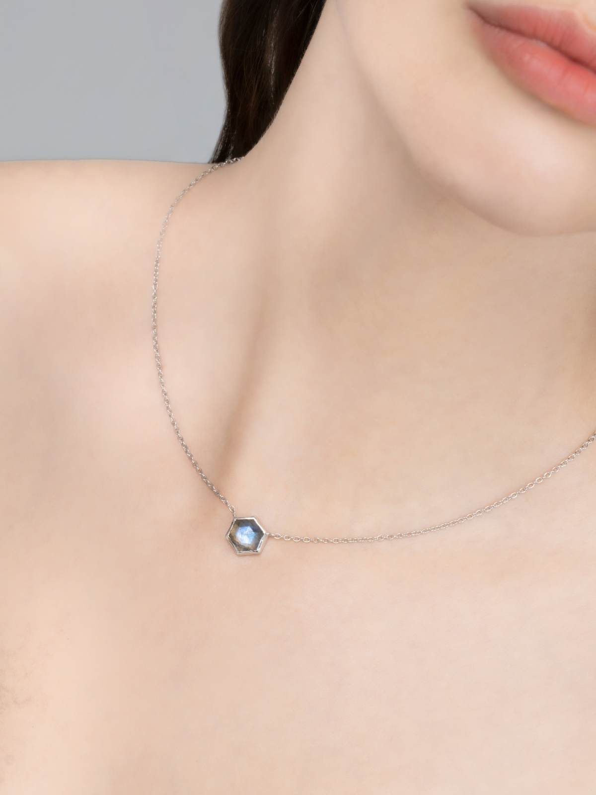 Labradorite Necklace in Sterling Silver - SJR London Timepiece