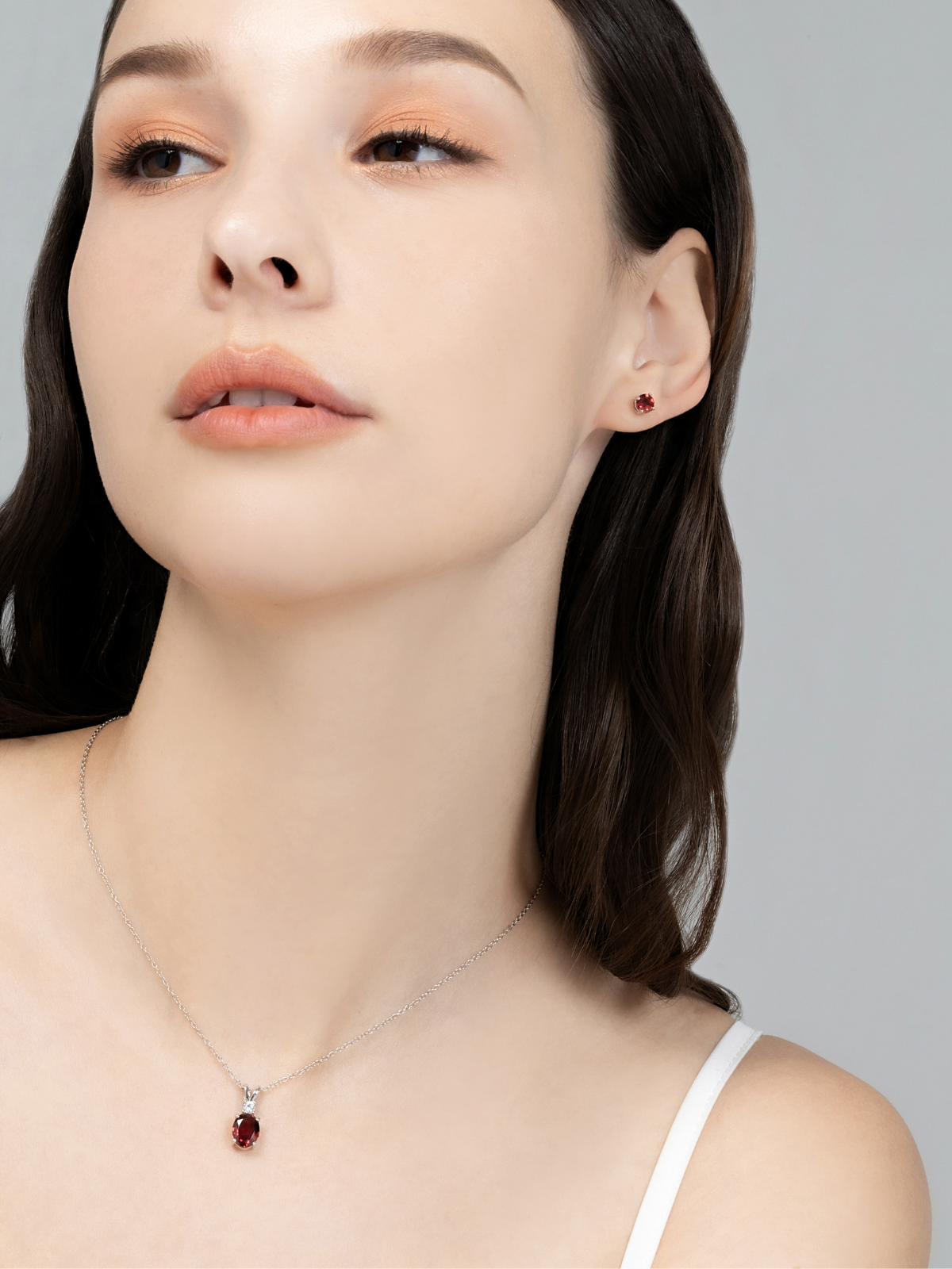 Garnet Pendant Necklace in Sterling Silver - SJR London Timepiece