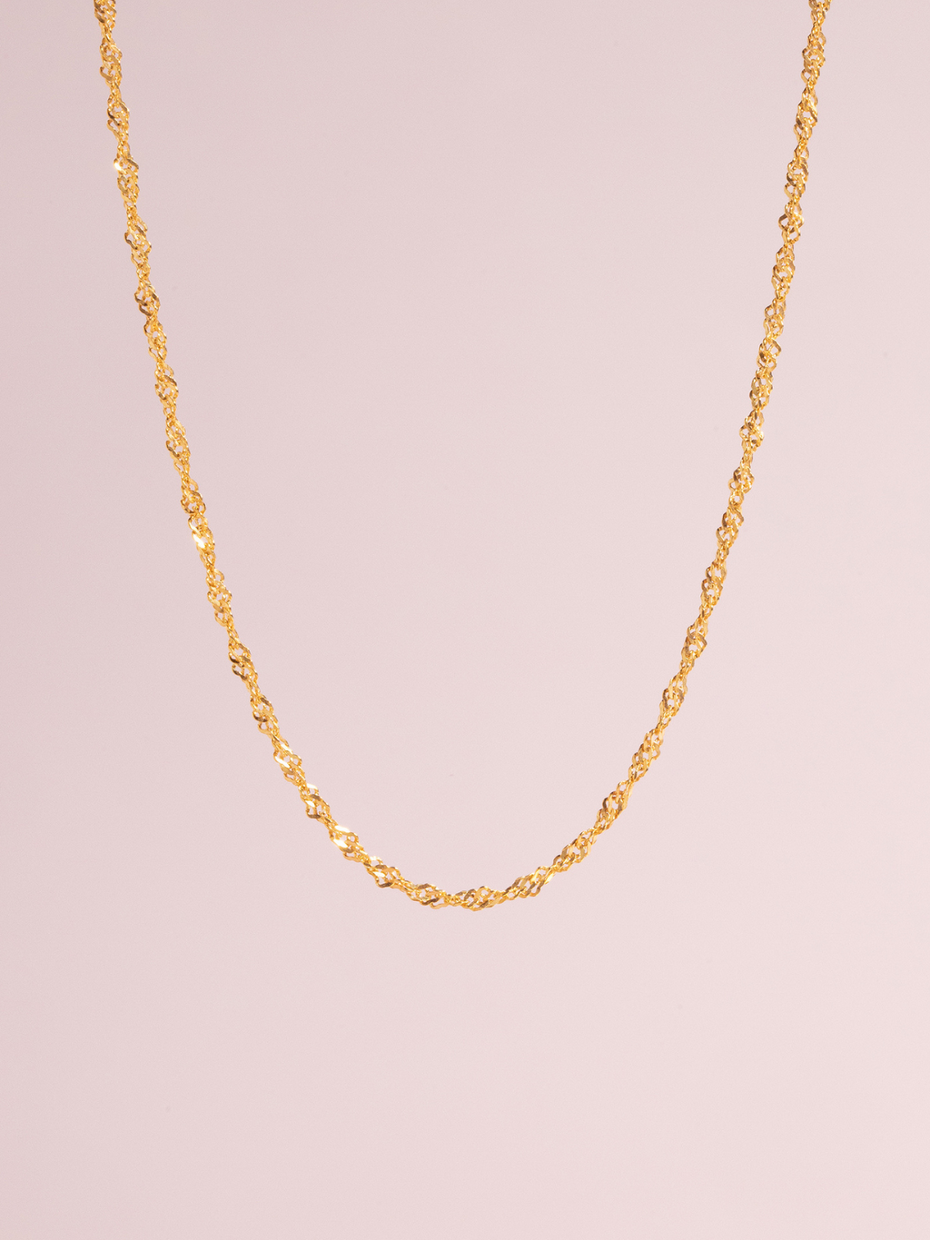Collier chaîne torsadée en vermeil d'or 18 carats