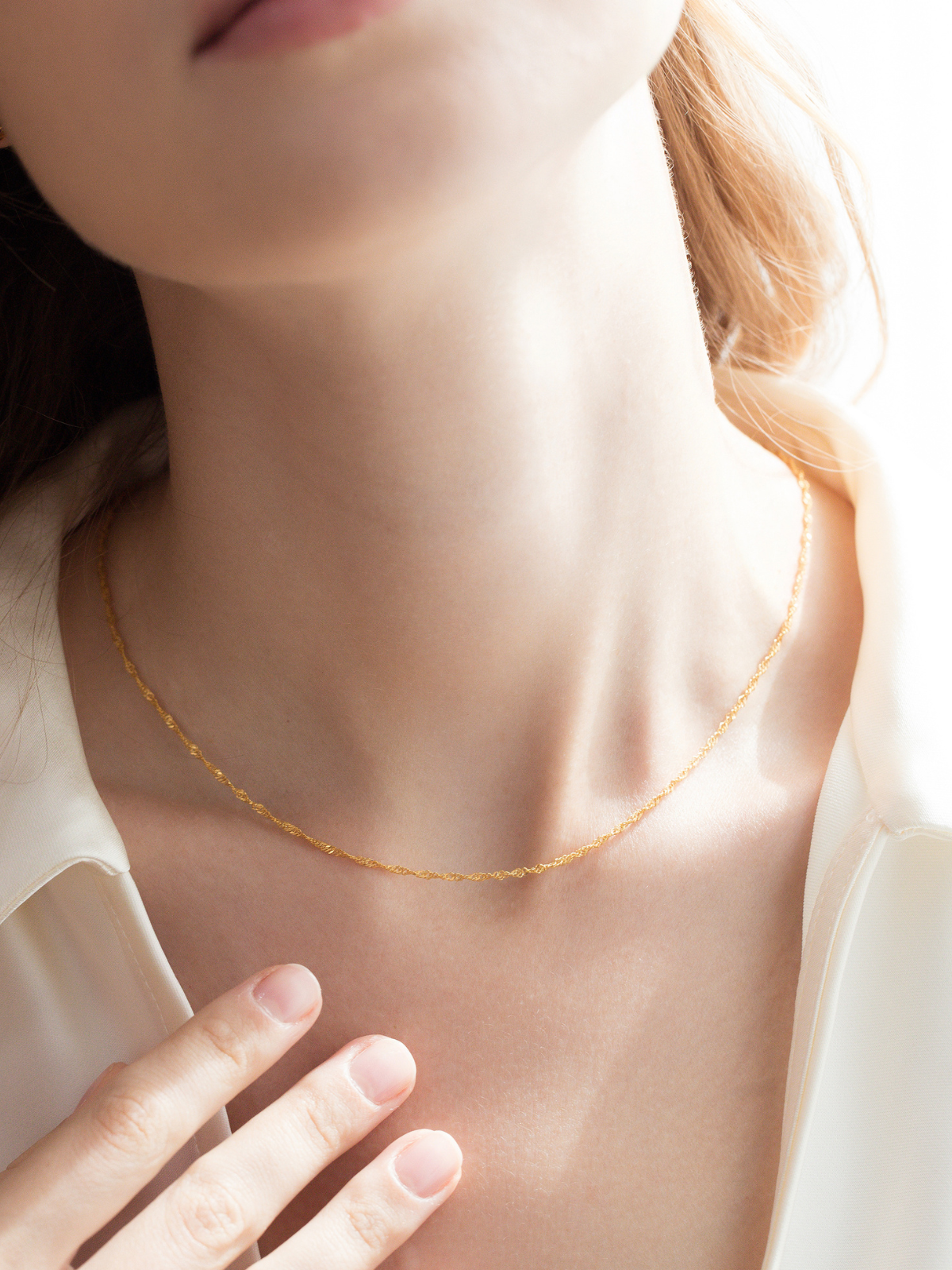 Twisted Chain Necklace in 18k Gold Vermeil - SJR London Timepiece