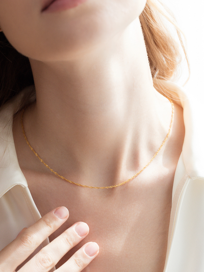 Twisted Chain Necklace in 18k Gold Vermeil - SJR London Timepiece