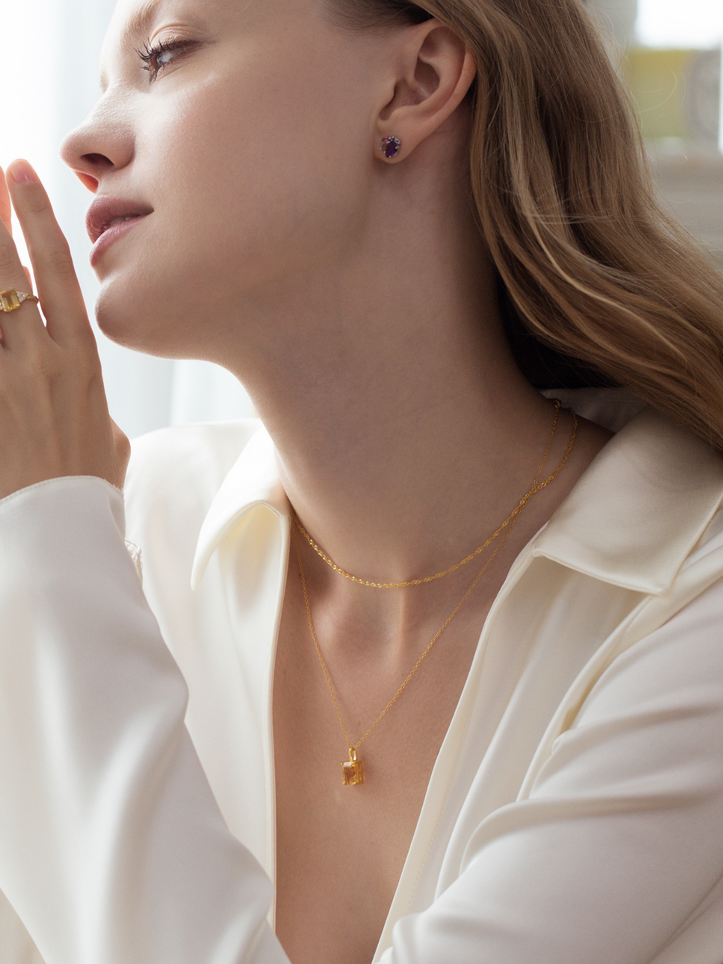 Collier chaîne torsadée en vermeil d'or 18 carats