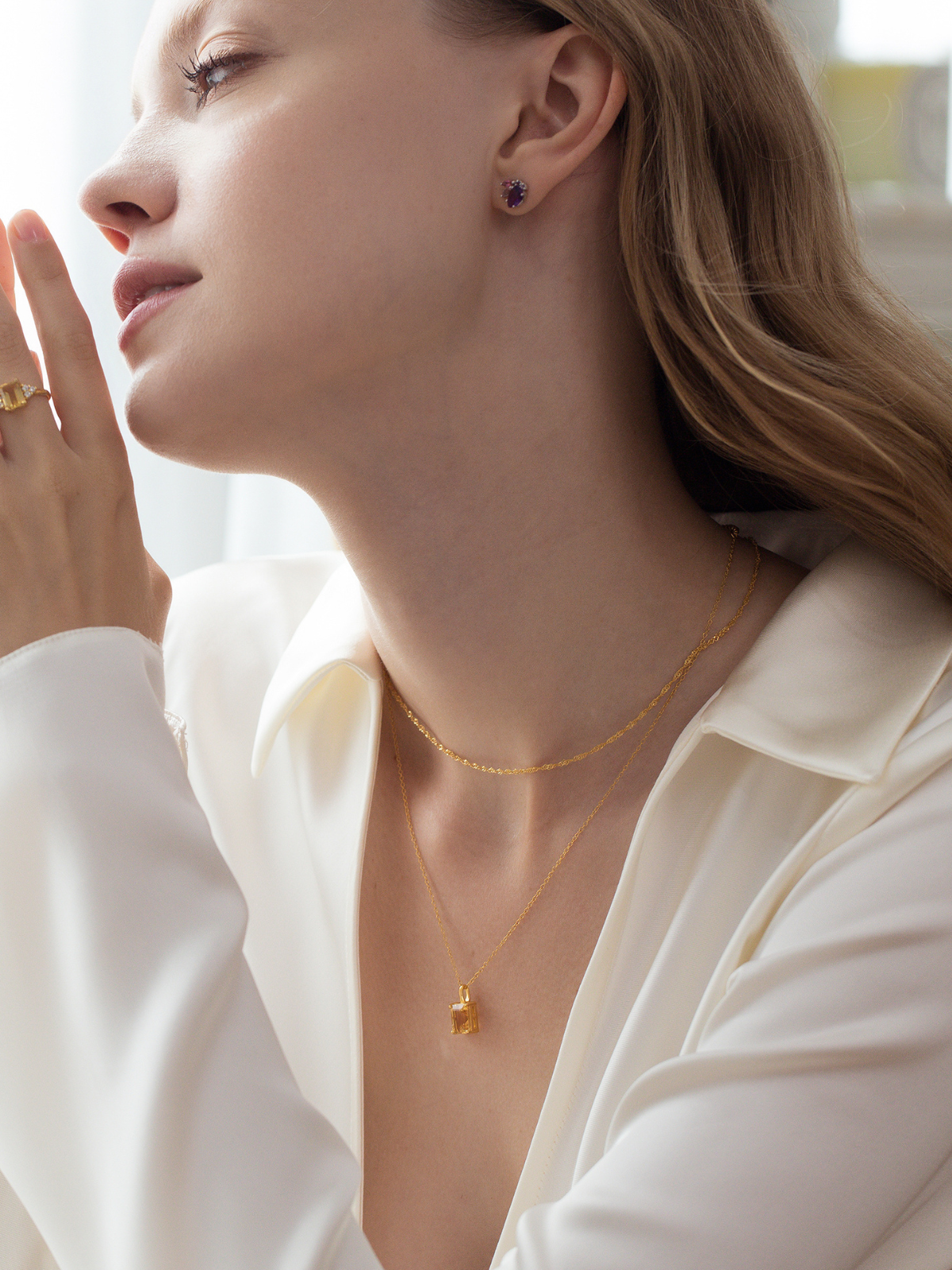 Collier chaîne torsadée en vermeil d'or 18 carats