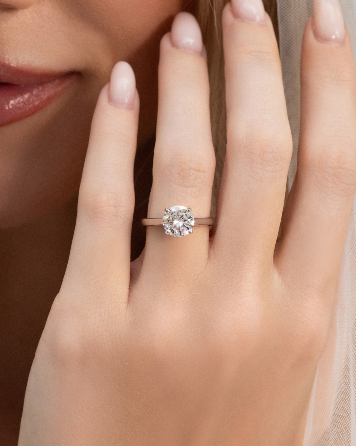2 ct Round Solitaire Moissanite Engagement Ring in Sterling Silver - SJR London Timepiece