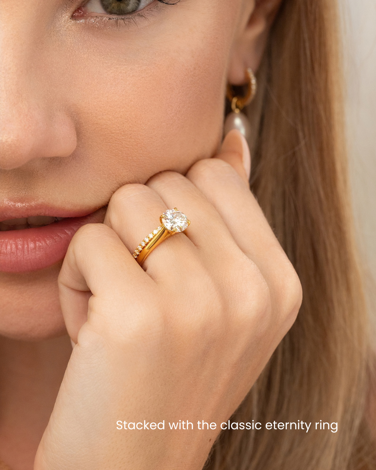 2 ct Round Solitaire Moissanite Engagement Ring in 18k Gold Vermeil - SJR London Timepiece