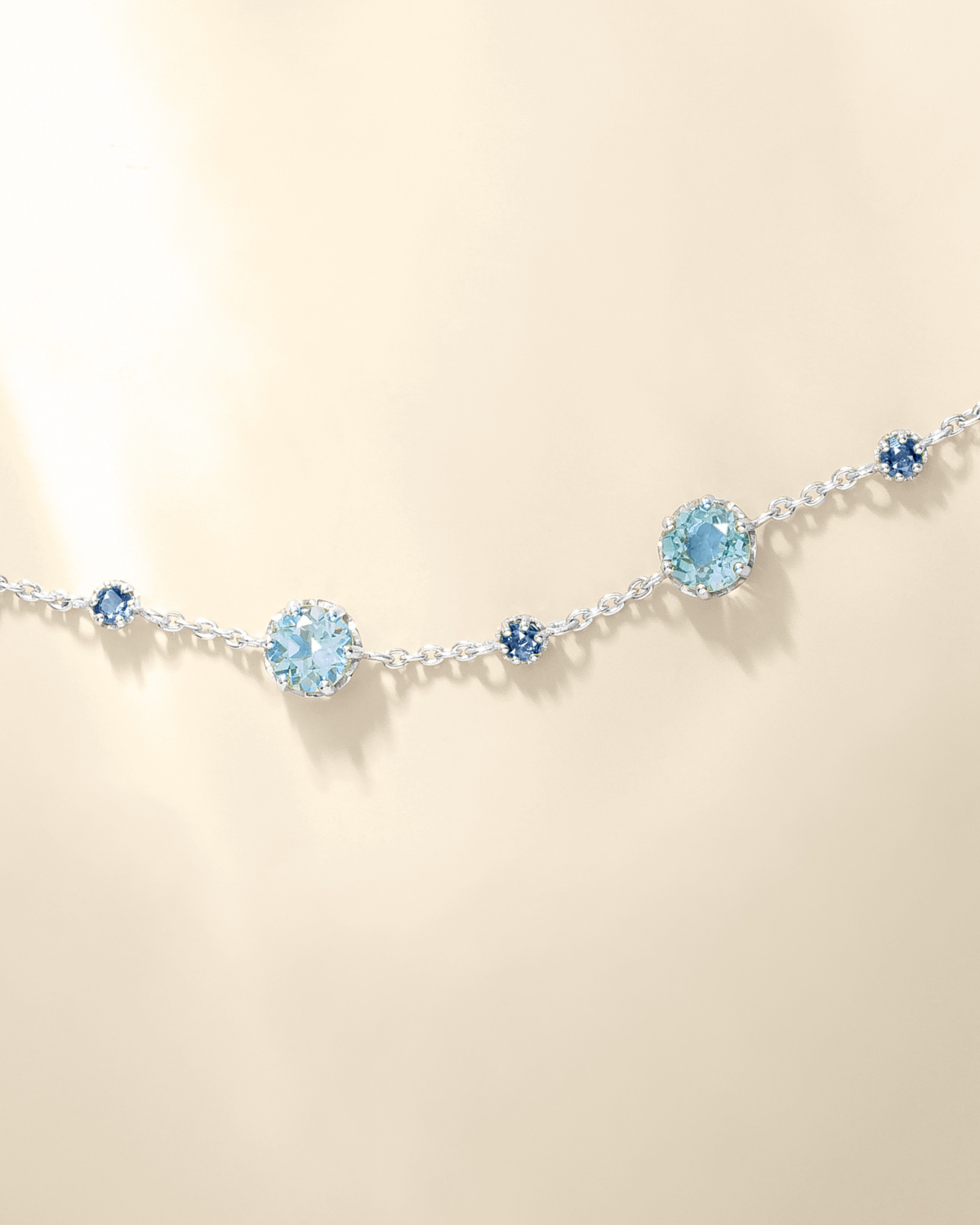 Blue Sapphire & Blue Topaz Bracelet in Sterling Silver - SJR London Timepiece