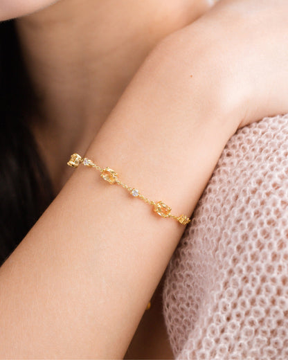 Citrine Bracelet in 18k Gold Vermeil - SJR London Timepiece