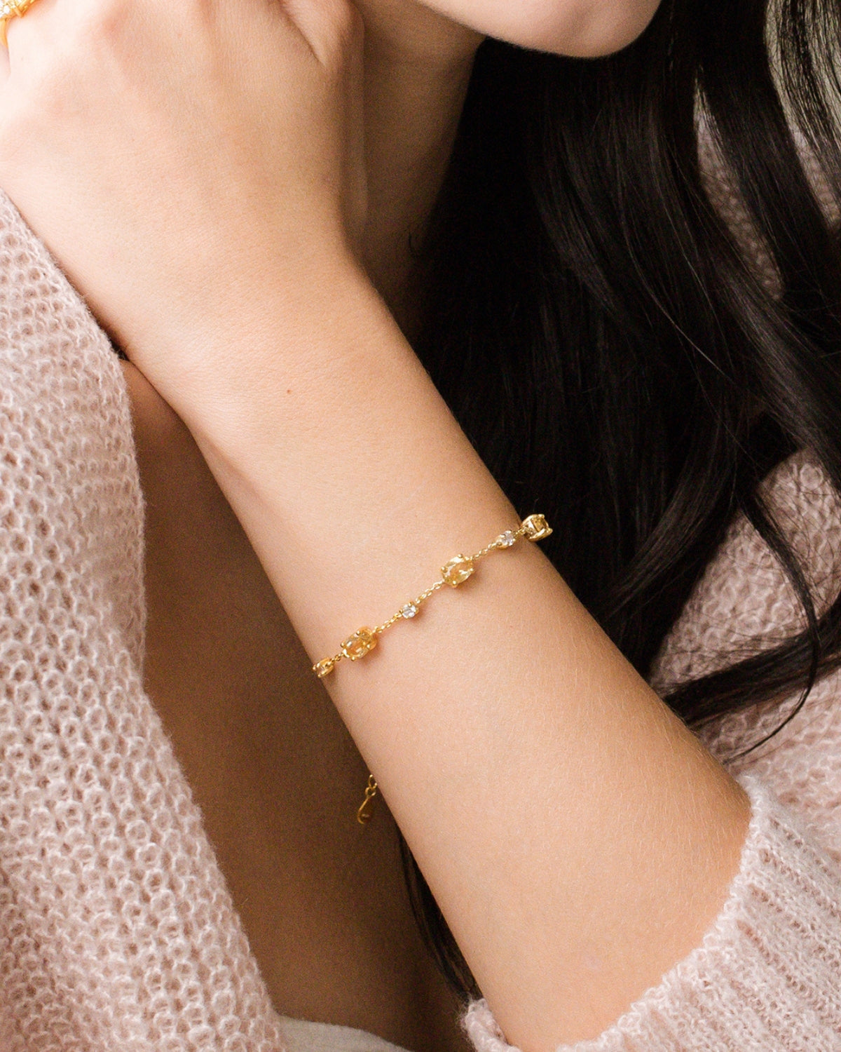 Citrine Bracelet in 18k Gold Vermeil - SJR London Timepiece