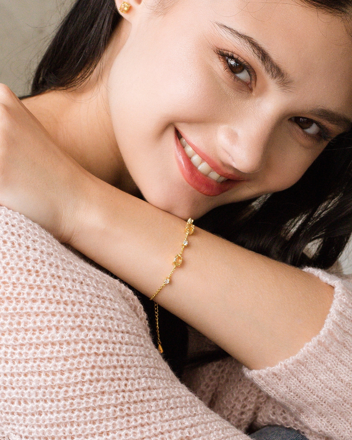 Citrine Bracelet in 18k Gold Vermeil - SJR London Timepiece