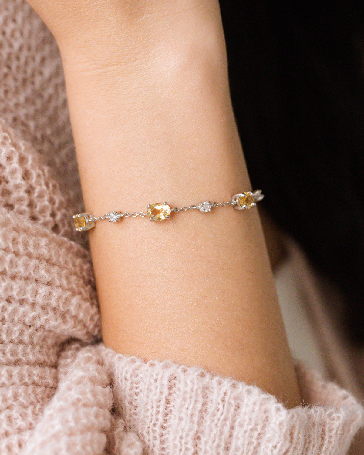Citrine Bracelet in Sterling Silver - SJR London Timepiece
