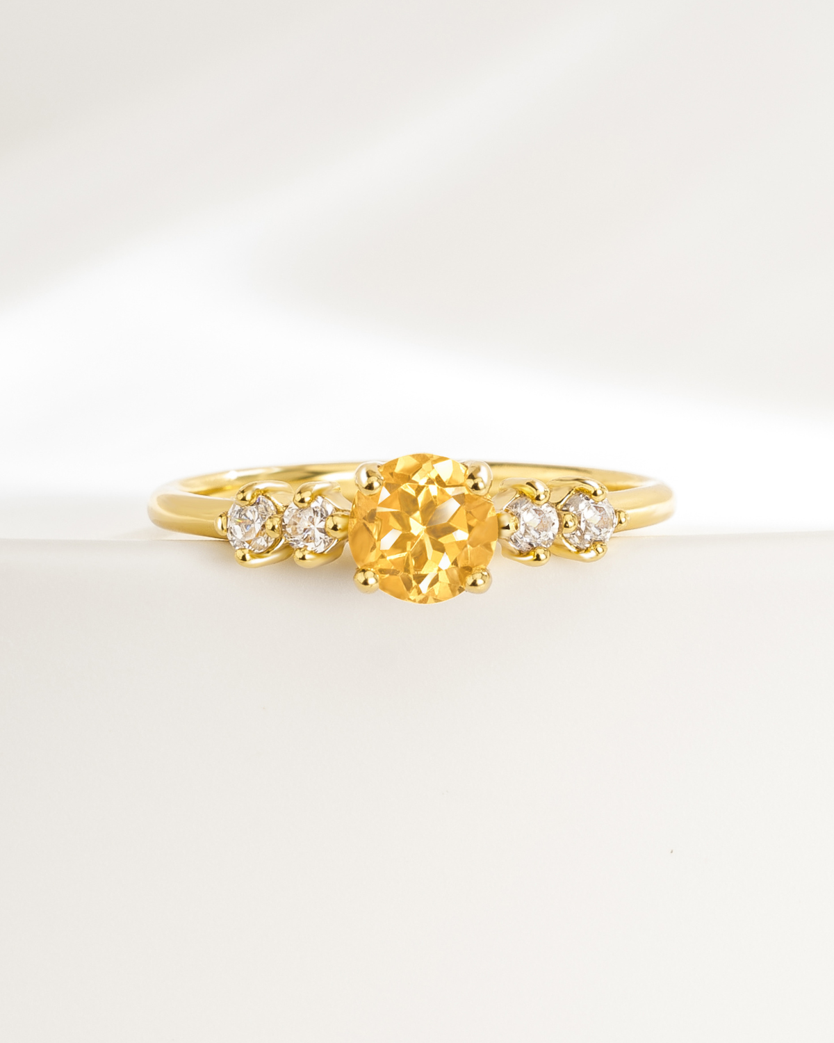 Parure de bijoux de tous les jours en Citrine plaqué or 18 carats
