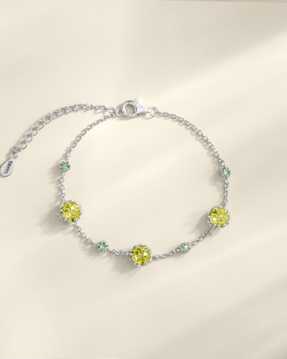 Emerald & Peridot Bracelet in Sterling Silver - SJR London Timepiece