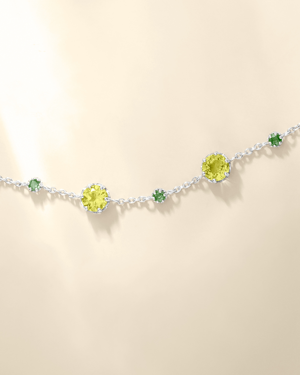 Emerald & Peridot Bracelet in Sterling Silver - SJR London Timepiece