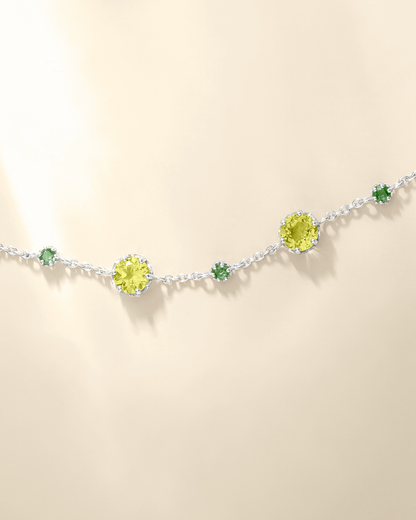 Emerald & Peridot Bracelet in Sterling Silver - SJR London Timepiece