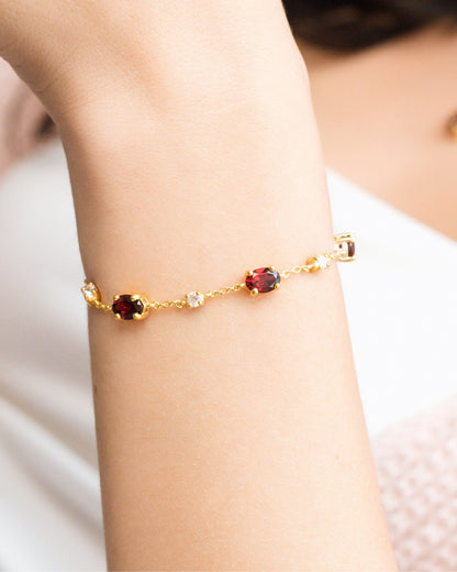 Mini Set 2 - Garnet Jewellery Set in 18k Gold Vermeil - SJR London Timepiece