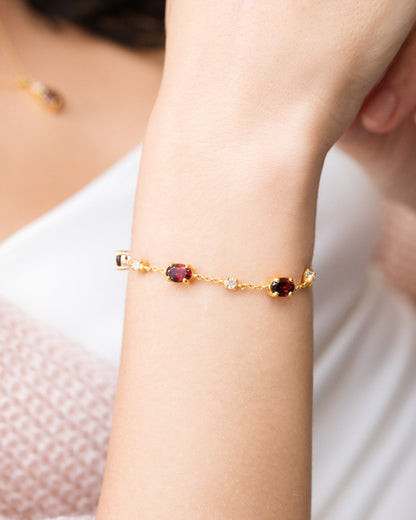 Mini Set 2 - Garnet Jewellery Set in 18k Gold Vermeil - SJR London Timepiece