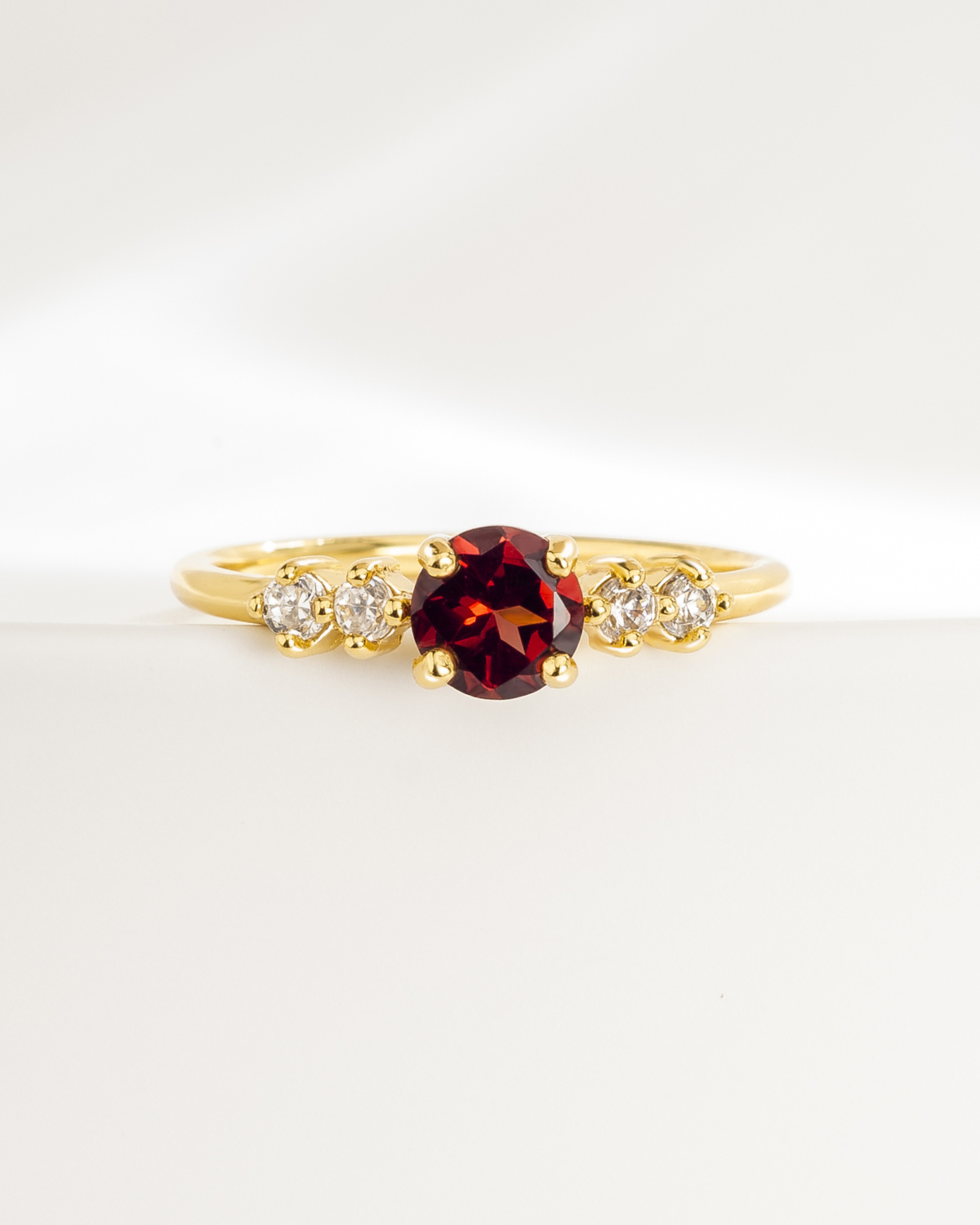 Garnet Everyday Jewellery Gift Set in 18k Gold Vermeil - SJR London Timepiece